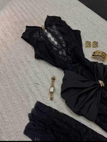Black Laced Summer Night Maxi Dreds