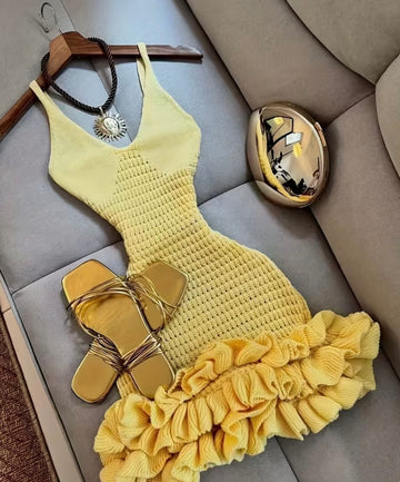 Ruffled Picnic Crochet Summer Dress