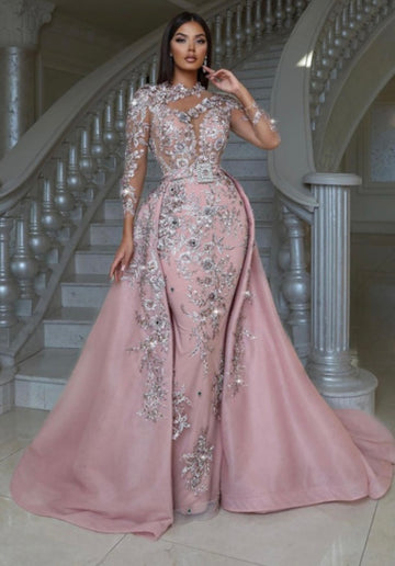 Sworvoski Crystal Studded Savory Gown With Detachable Train